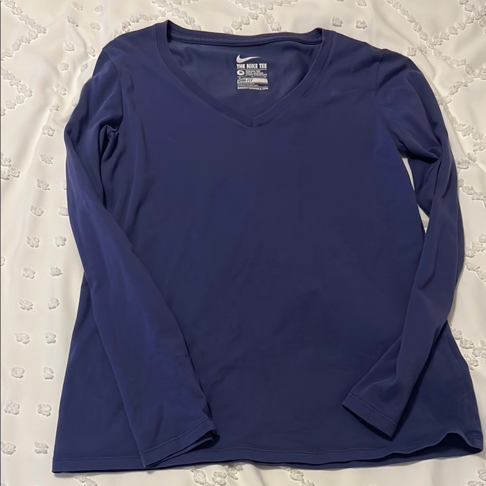 Nike Purple Fitted Long Sleeve Tee